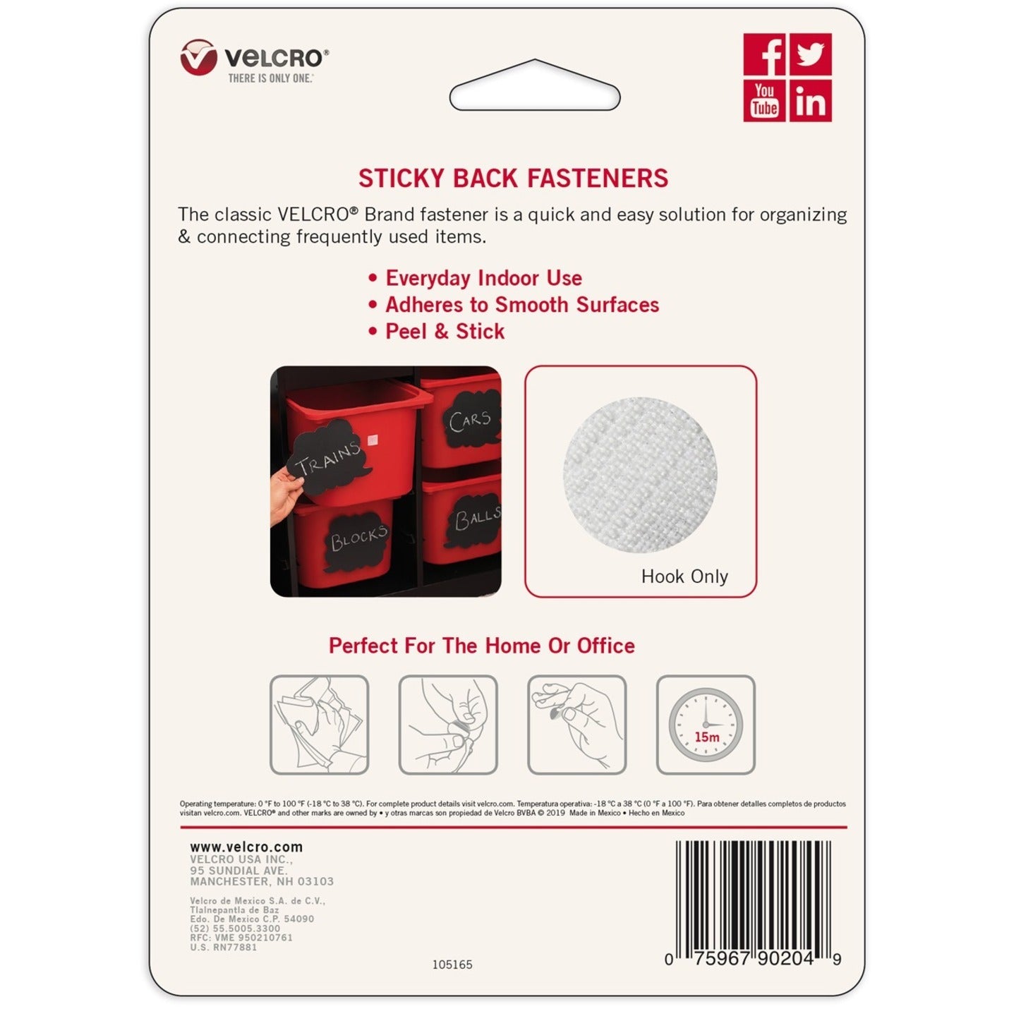 VELCRO&reg; 90204 General Purpose Sticky Back