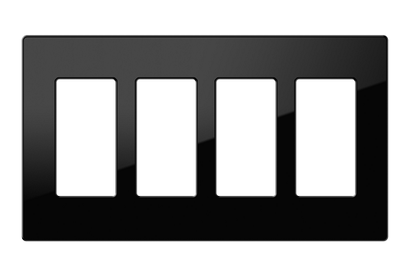 Crestron Decorator Style Faceplate, 4-Gang, Black Smooth