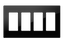 Crestron Decorator Style Faceplate, 4-Gang, Black Smooth