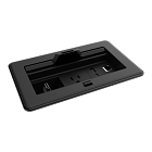 Crestron FlipTop™ FT2 Series Cable Management System, 202 Size, Electrical, Pass-Through Lid, Black