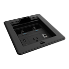 Crestron FlipTop™ FT2 Series Cable Management System, 500 Size, Electrical, Pass-Through Lid, Black