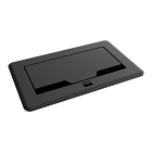 Crestron FlipTop™ FT2 Series Cable Management System, 202 Size, Electrical, Pass-Through Lid, Black