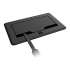 Crestron FlipTop™ FT2 Series Cable Management System, 202 Size, Electrical, Pass-Through Lid, Black