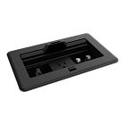 Crestron FlipTop™ FT2 Series Cable Management System, 202 Size, Electrical, Pass-Through Lid, Black
