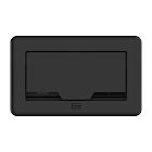 Crestron FlipTop™ FT2 Series Cable Management System, 202 Size, Electrical, Pass-Through Lid, Black