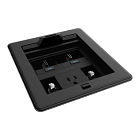 Crestron FlipTop™ FT2 Series Cable Management System, 500 Size, Electrical, Pass-Through Lid, Black