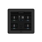 Crestron FlipTop™ FT2 Series Cable Management System, 700 Size, Electrical, Pass-Through Lid, Black